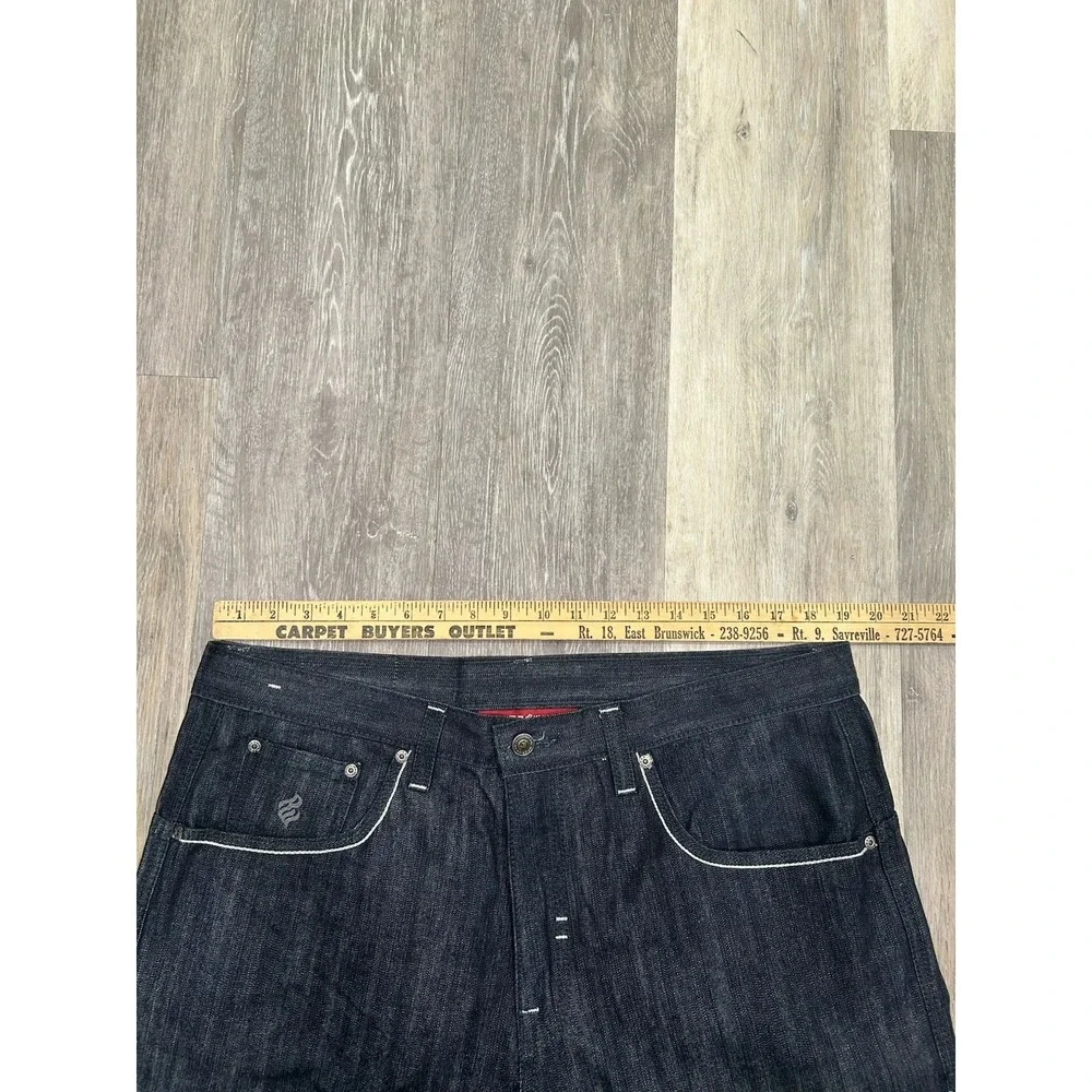 Rocawear‎ Baggy Embroidered Dark Jeans Y2K Vintage Skater 00s 2000s Size 38x34